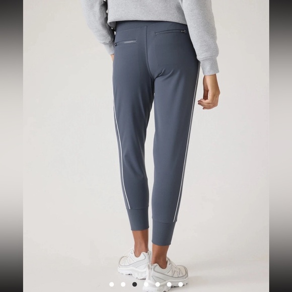 Athleta Venice Jogger Side Piping Granite Blue/White Stripe #854423 - Picture 2 of 6